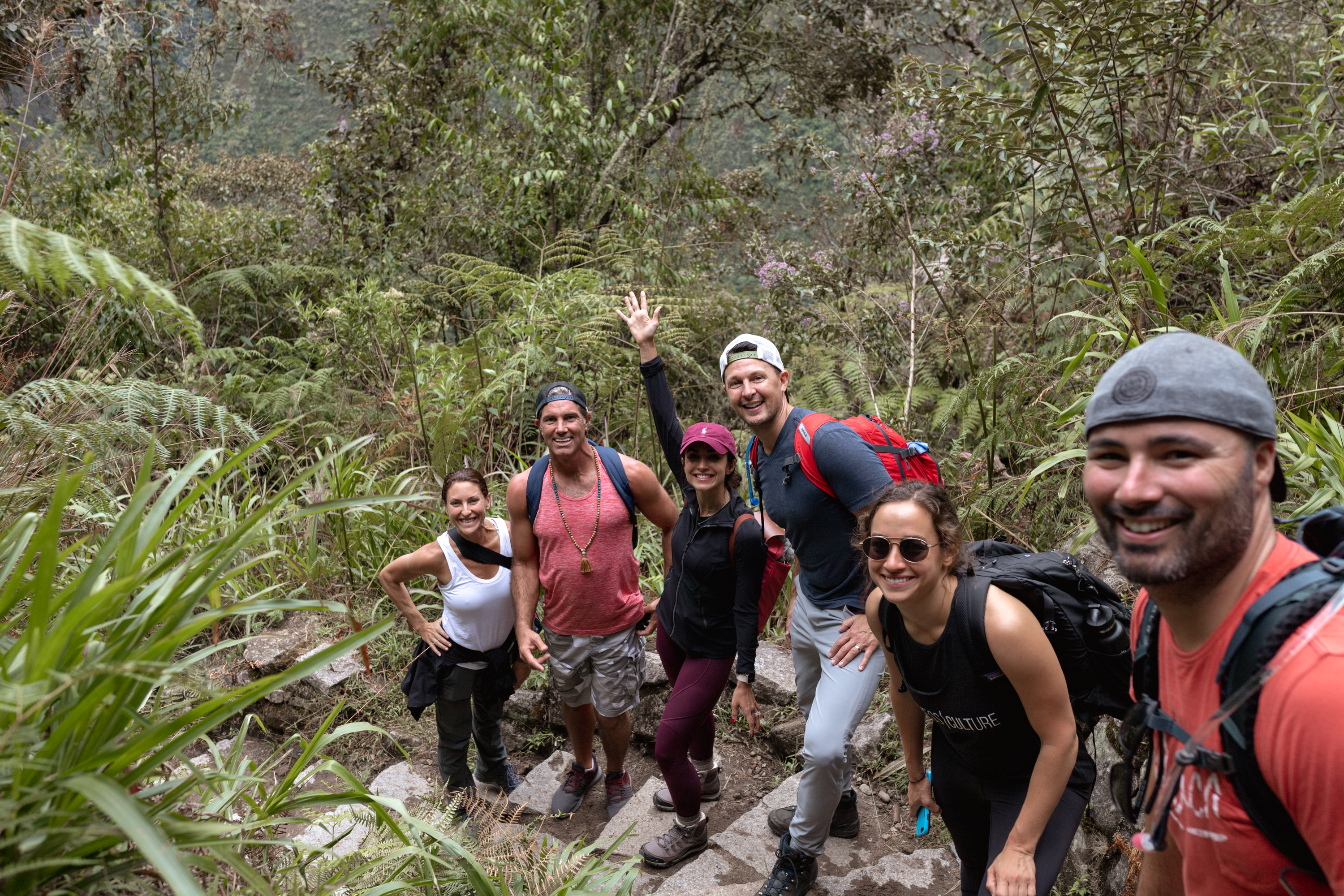 hiking down from Machu Picchu with this crew #hiking #getoutside #travel #peru