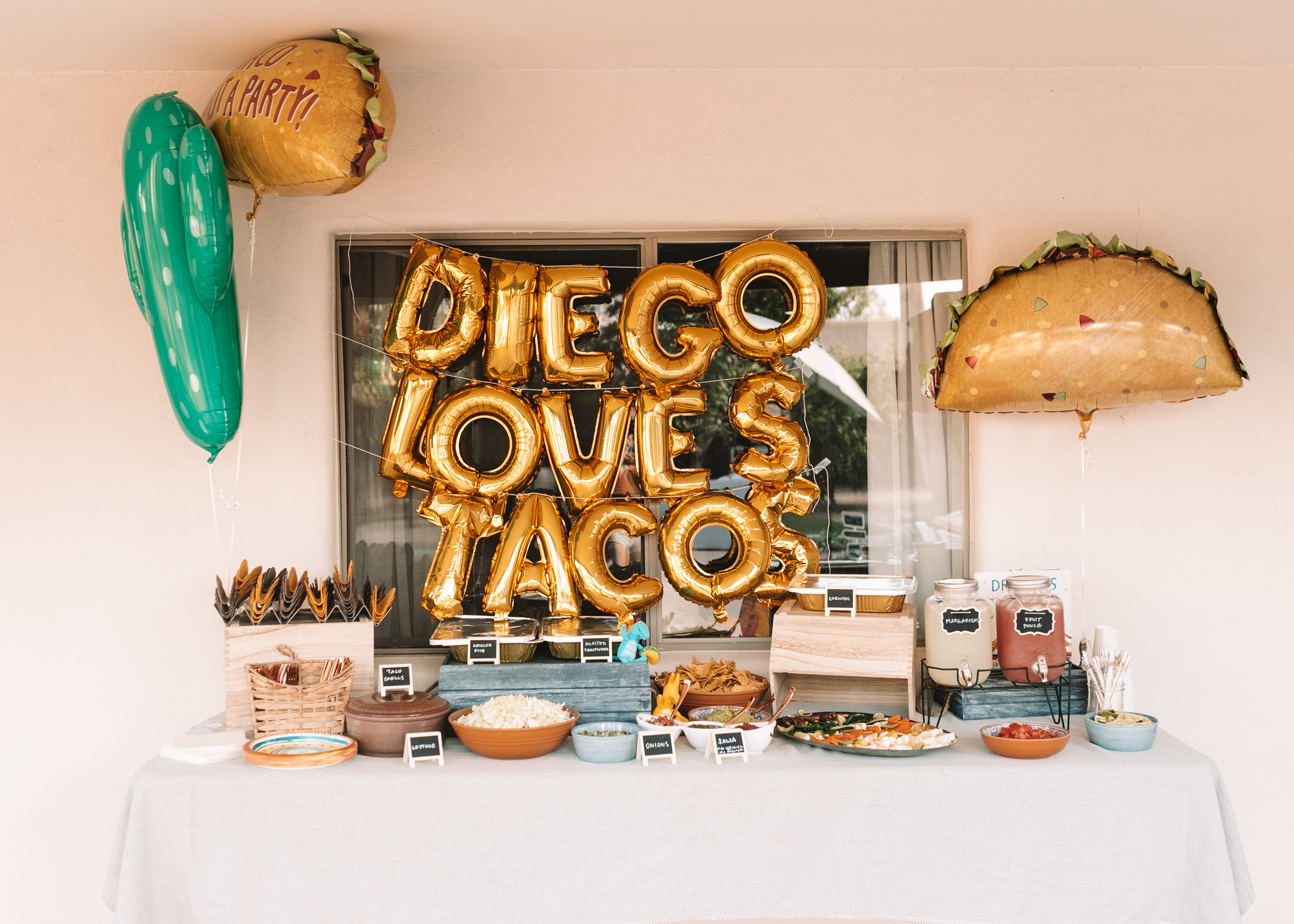 pull right up to the taco bar for this dragon's birthday party