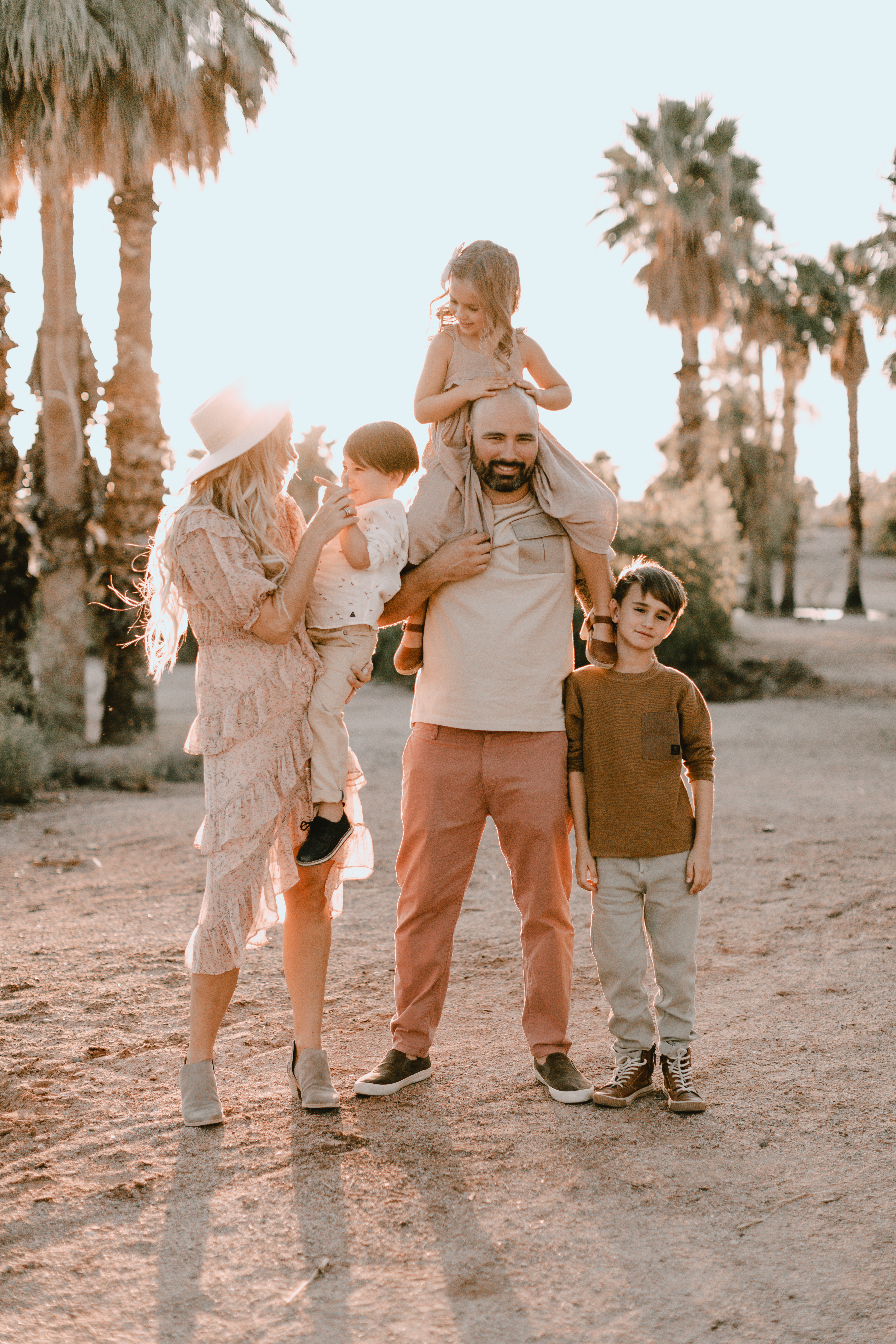 family photo, 5 people, standing, golden hour #familyphotos