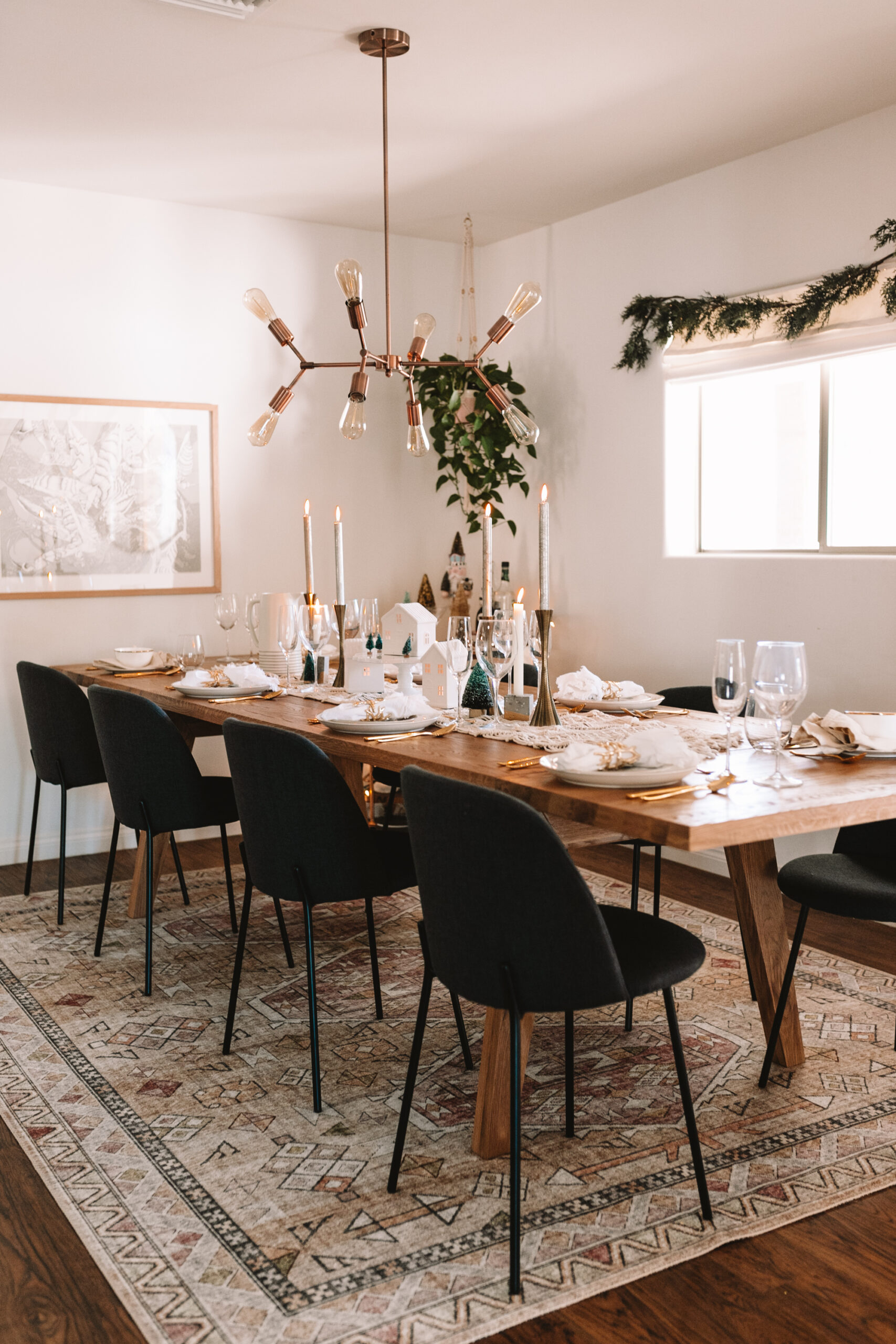 our dining room table at christmas time! #christmastime #dining room #ourarticle