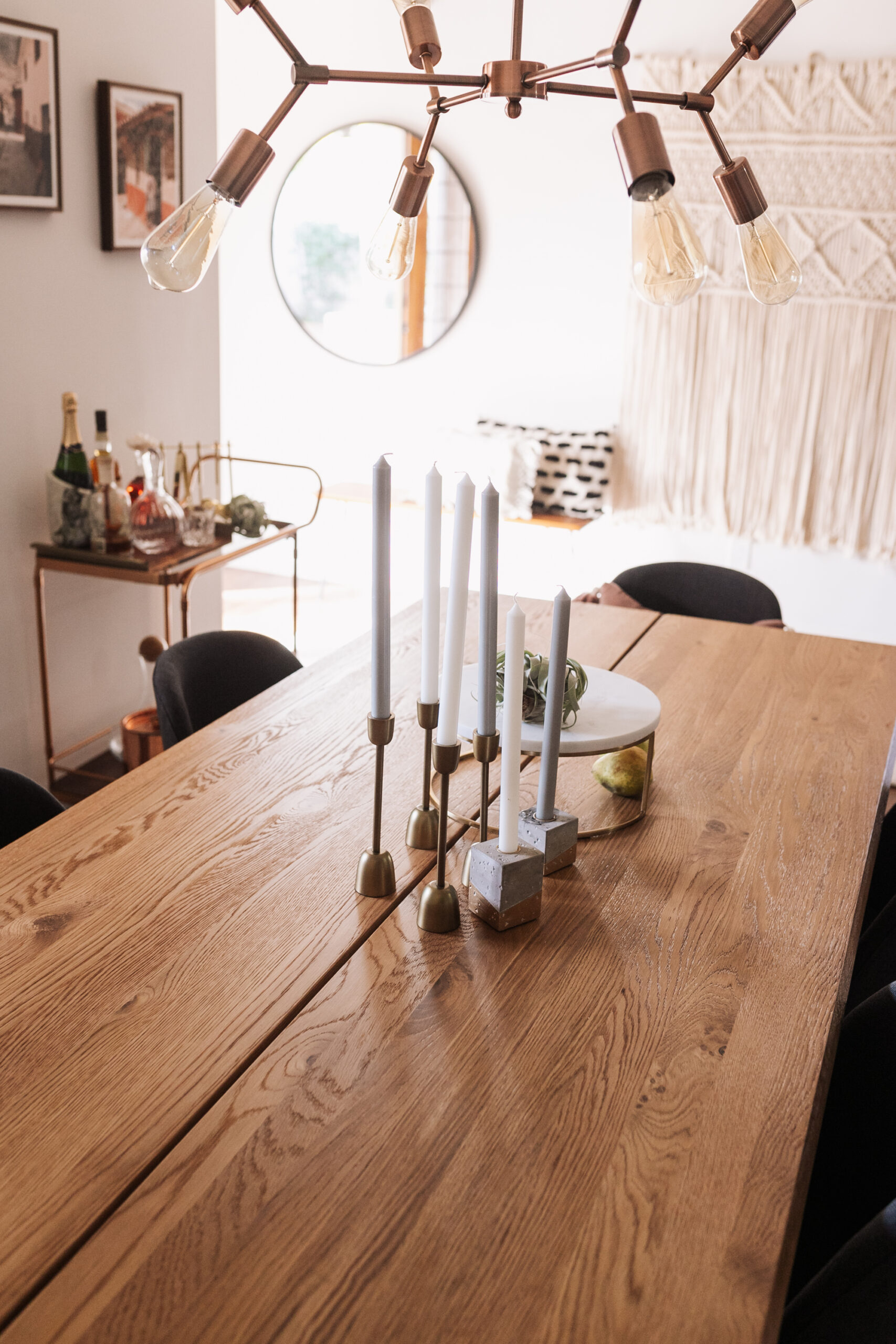 beautiful solid oak extendable dining table from article. #ourarticle #theldlhome #diningroom