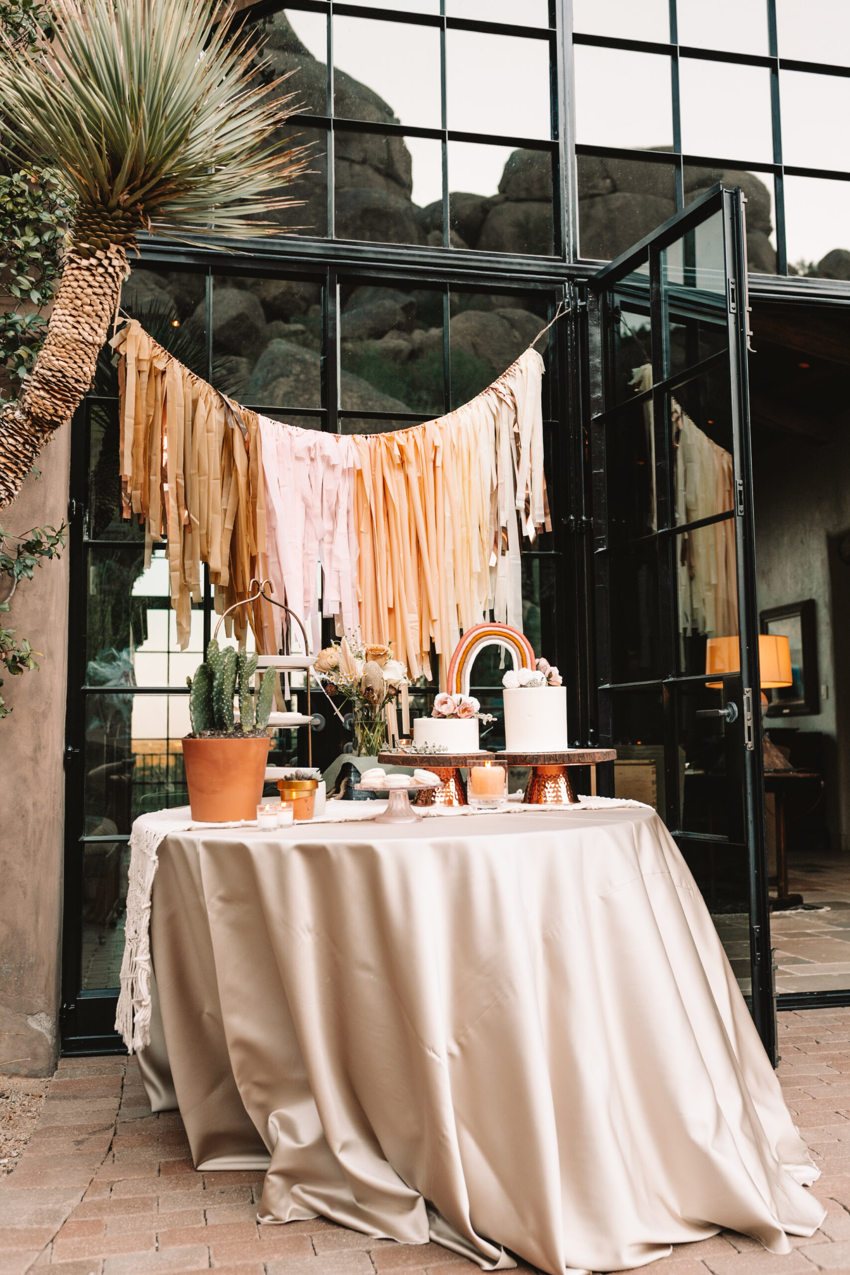 another decorative hanging over the dessert table #desertbohobabyshower #desertchic #thelovedesignedlife