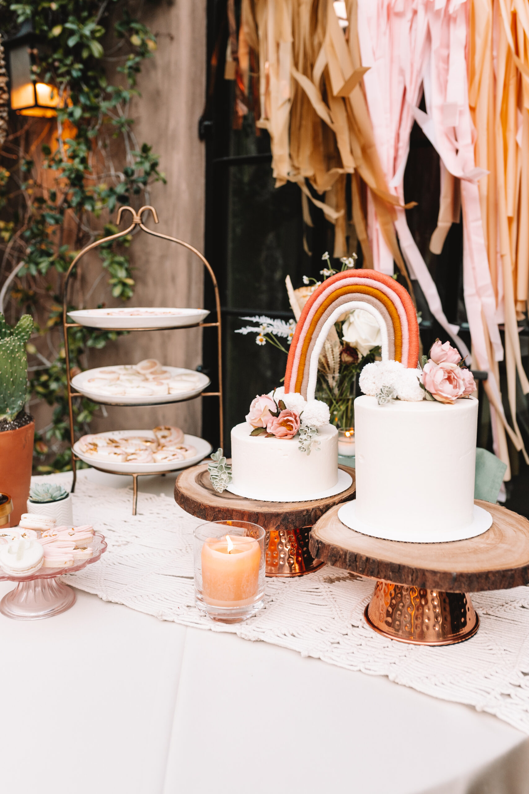 all the pretty treats for this desert boho sedona baby shower #thelovedesignedlife #babyshower #babyshowerideas #rainbowbaby #desertboho