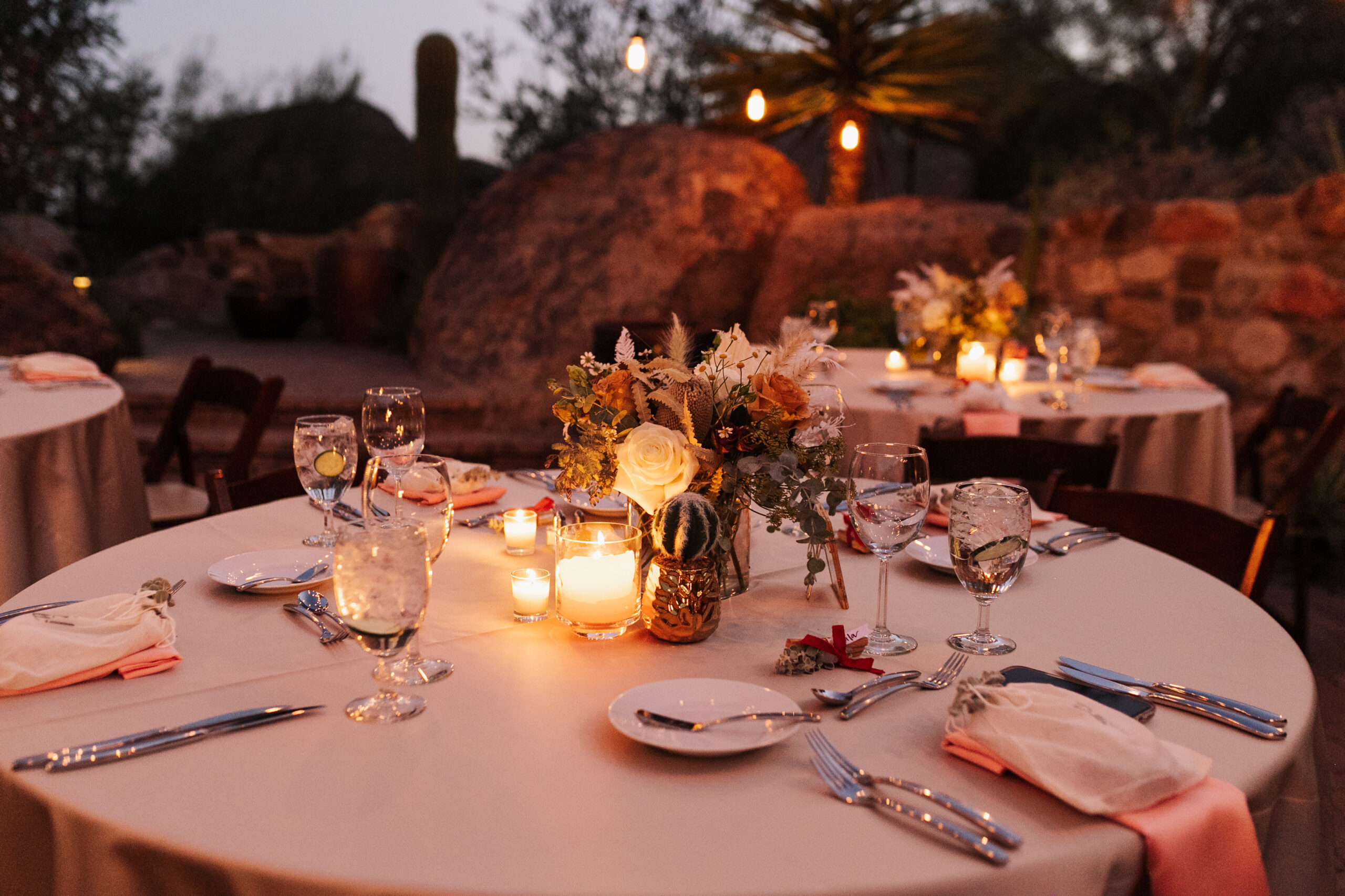 the pretty boho baby shower scene after it got dark. #thelovedesignedlife #babyshowe #bohobabyshower #desertboho 