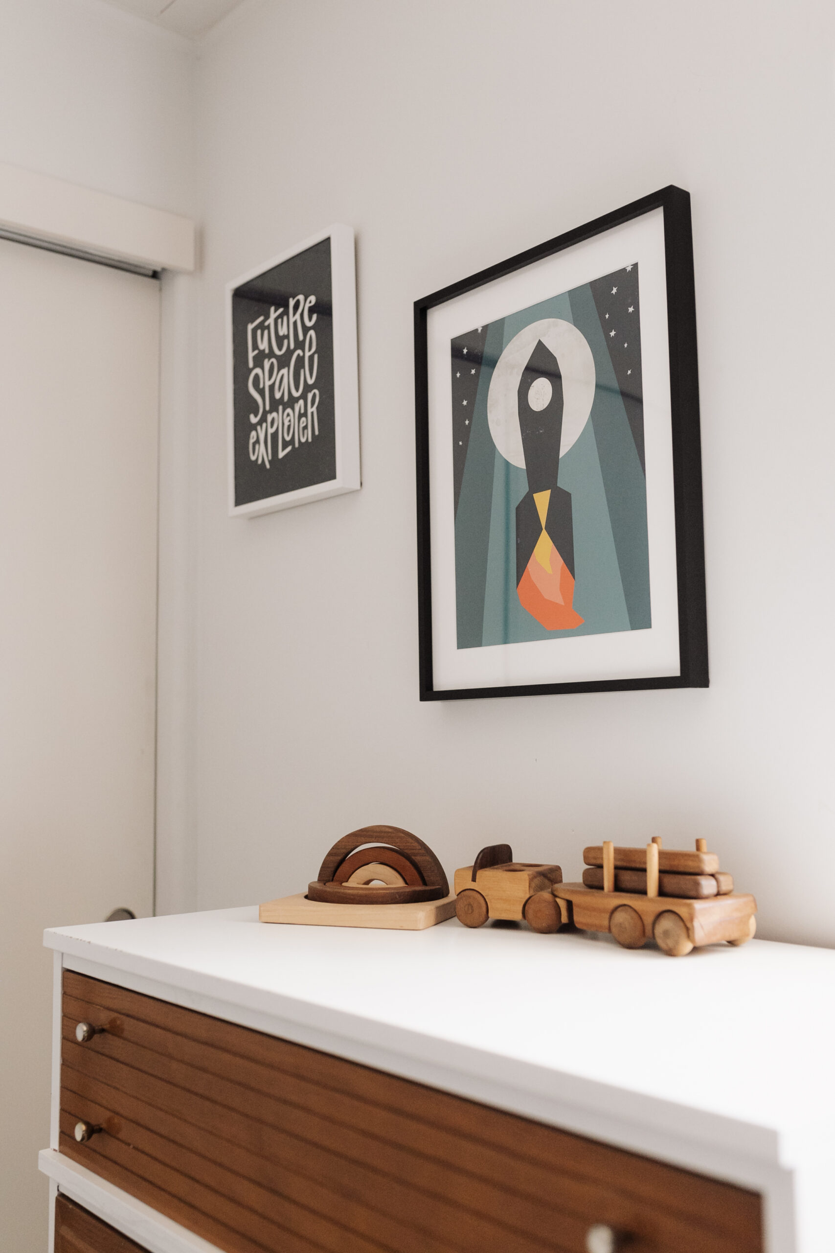 details of the art in this space inspired room #artwork #minted #customprints #spaceart