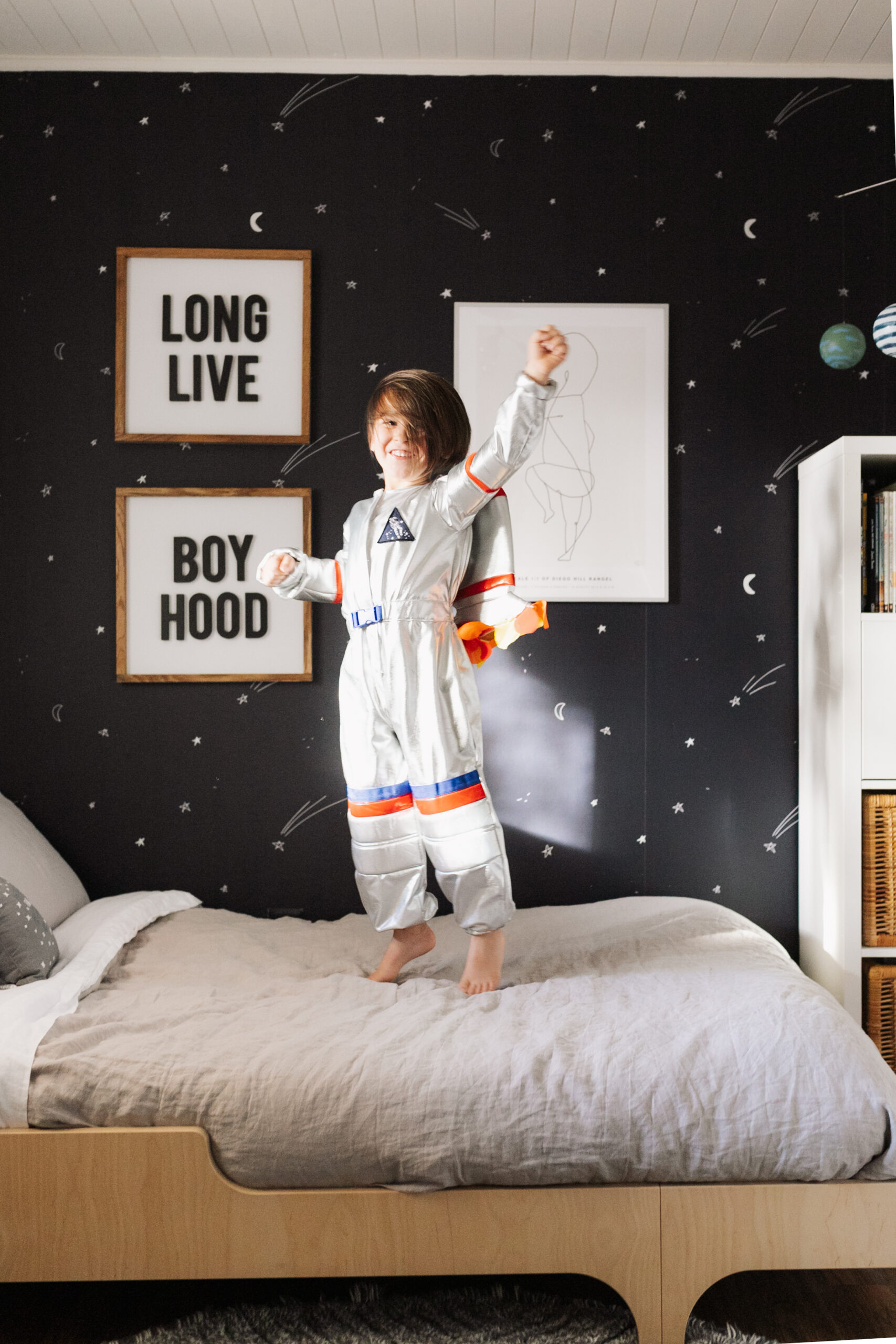 flying this boy to the moon in his space inspired room! #theldlhome #spaceroom #bigboyroom