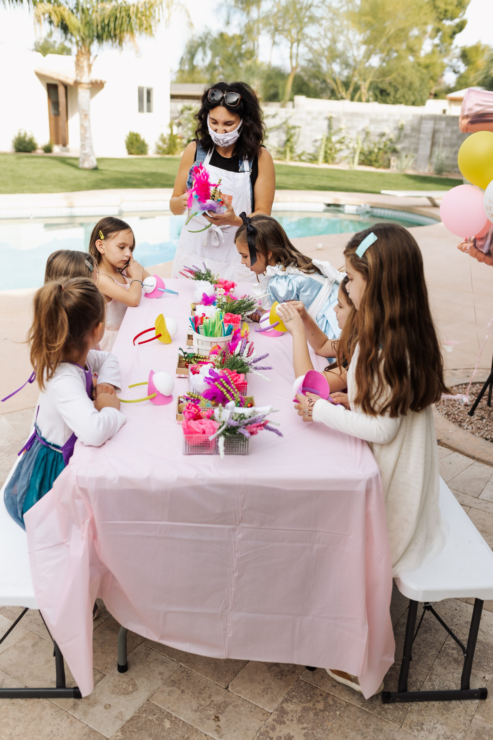 masterpiece art parties with a mad hatter craft for the girls! #thelovedesignedlife #masterpieceartparties #madhatterteaparty