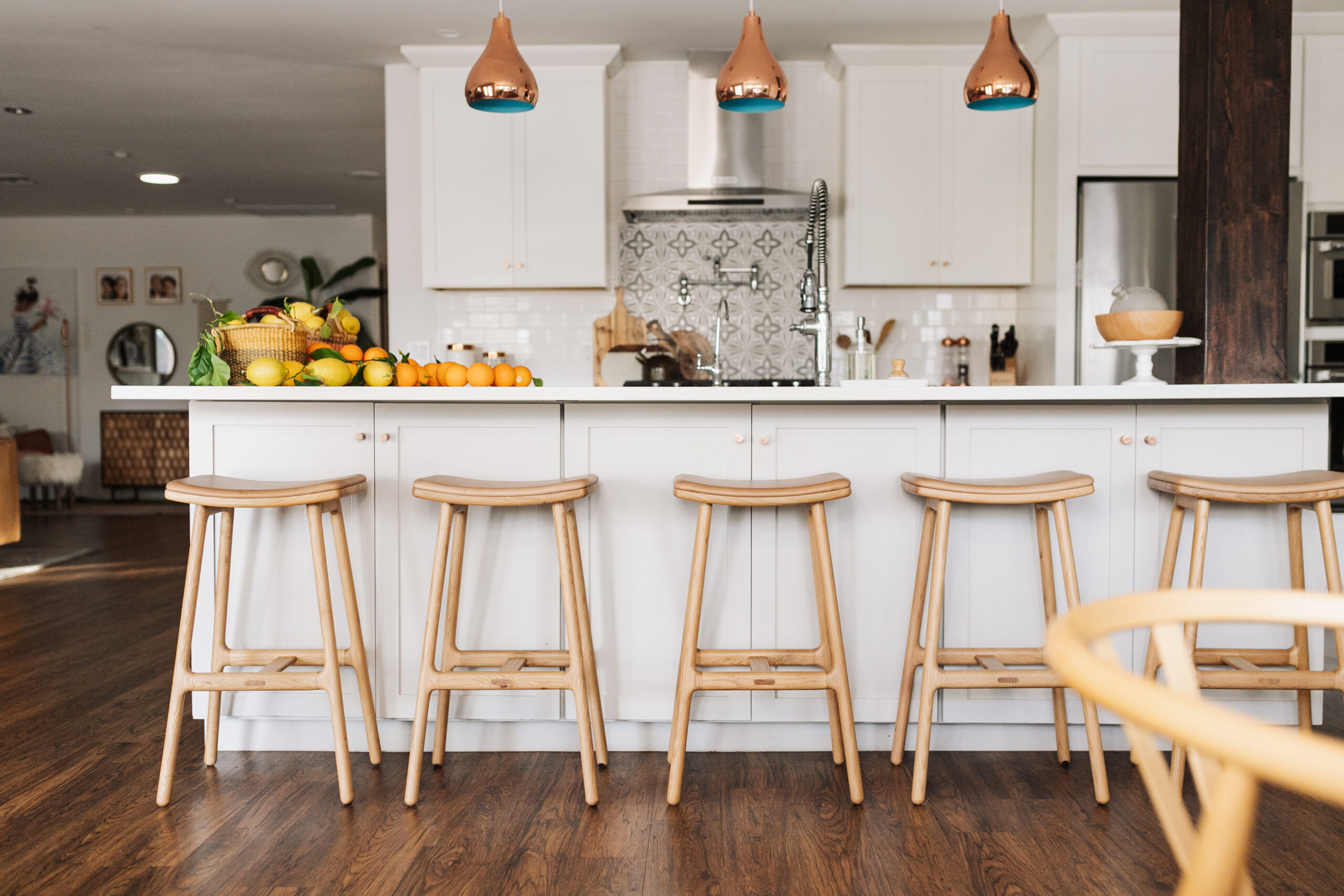 loving these modern scandinavian kitchen counter stools from Article #theldlhome #kitchenideas #kitchenisland #counterstools