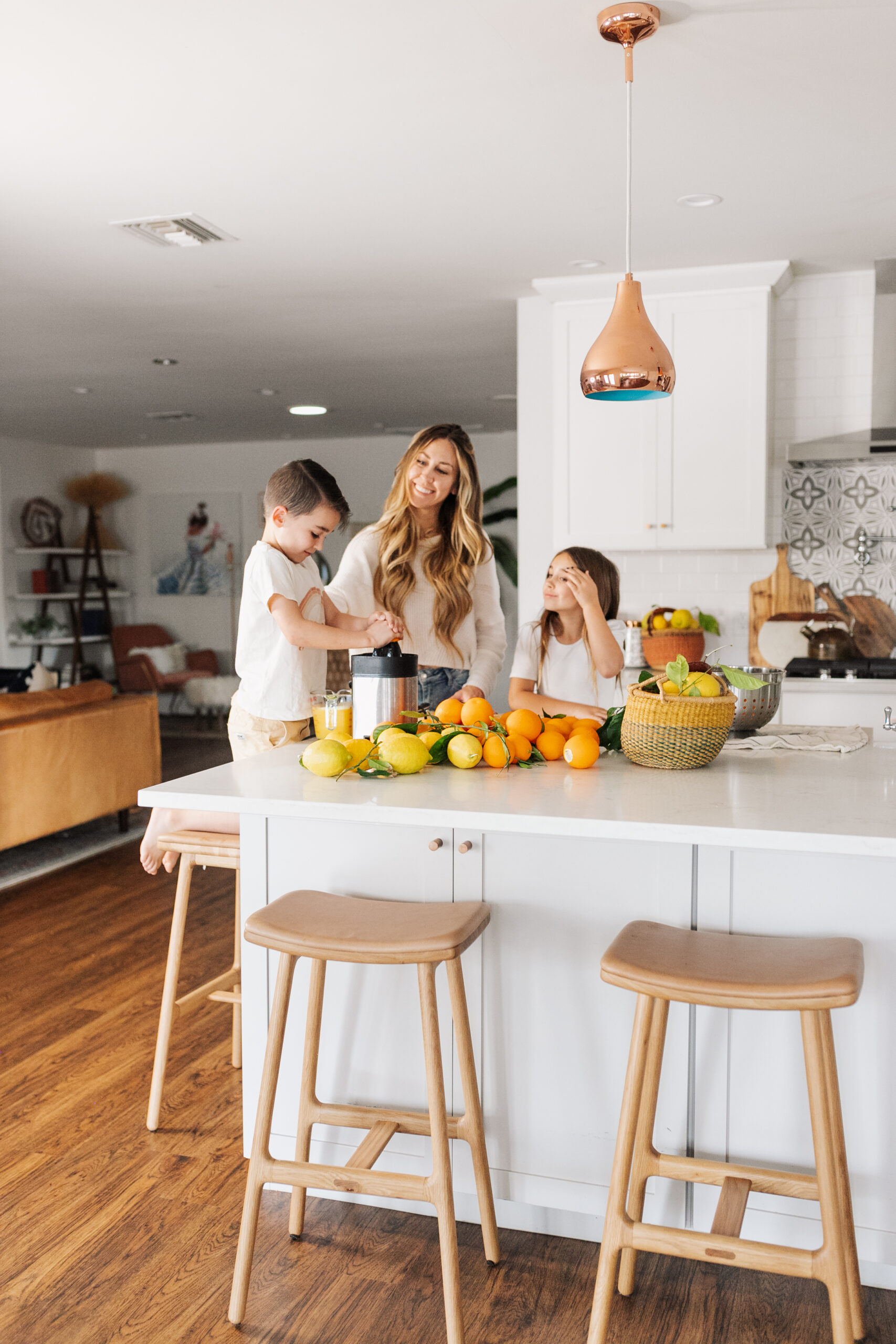 juicing fresh citrus from our trees in our kitchen refresh for the new year #theldlhome #thelovedesignedlife #freshsqueezedjuice 