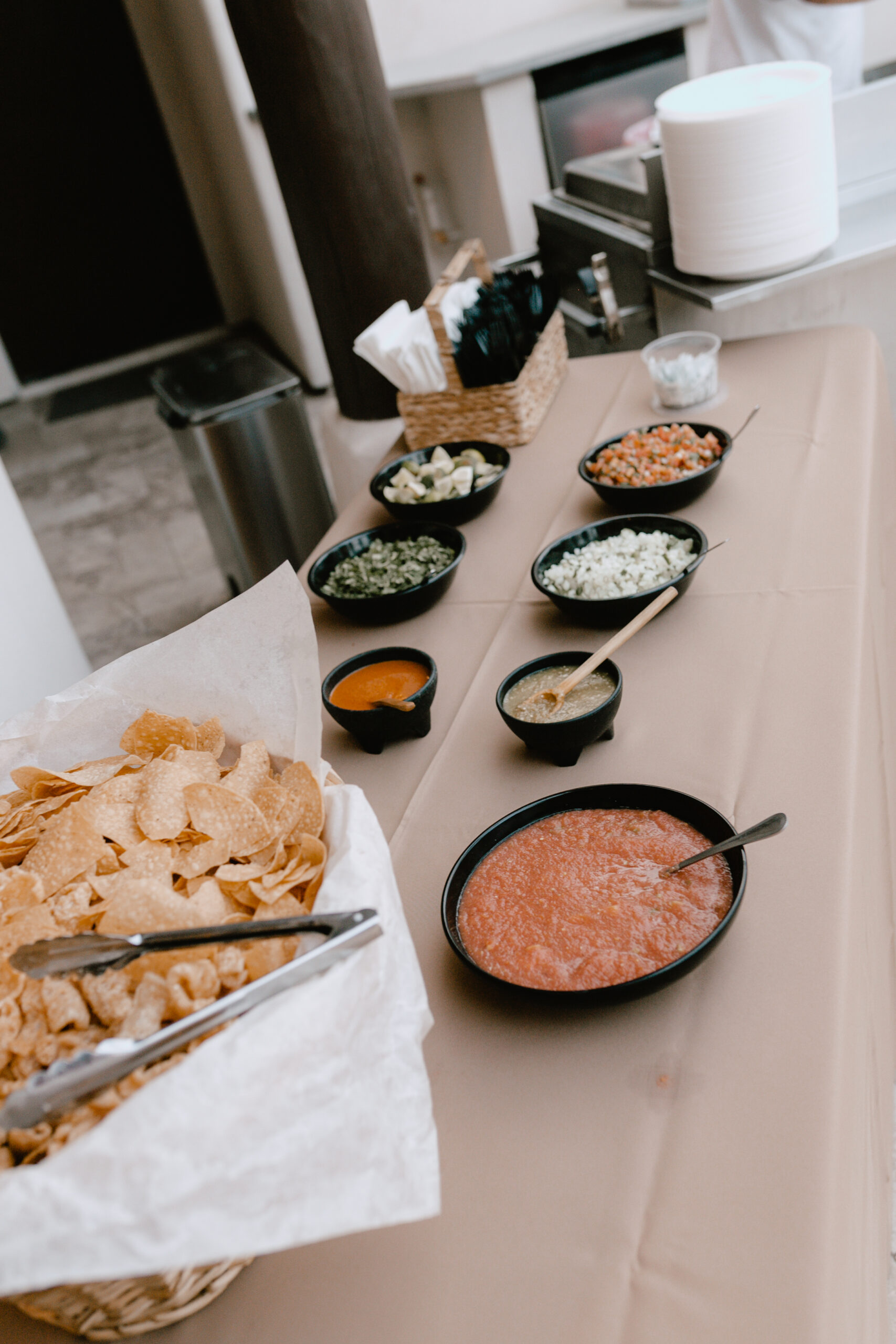 salsa bar for our taco stand #surpriseparty #mobiletacostand #phoenixfood