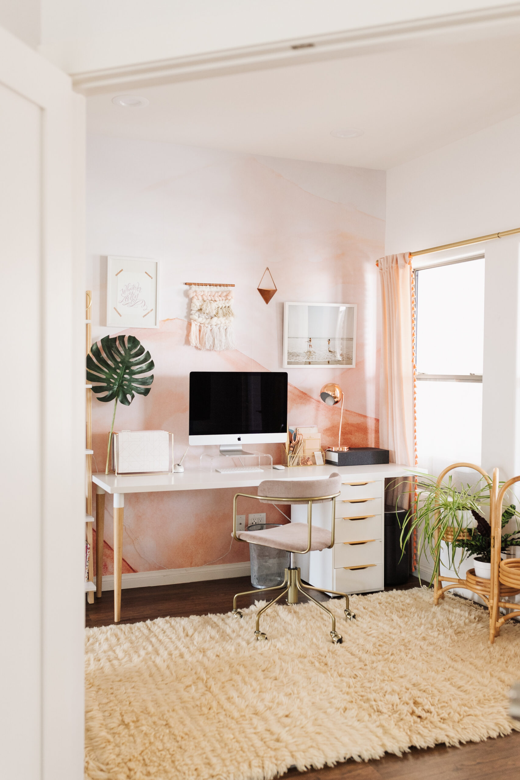 new feminine office reveal #thelovedesignelife #homeoffice