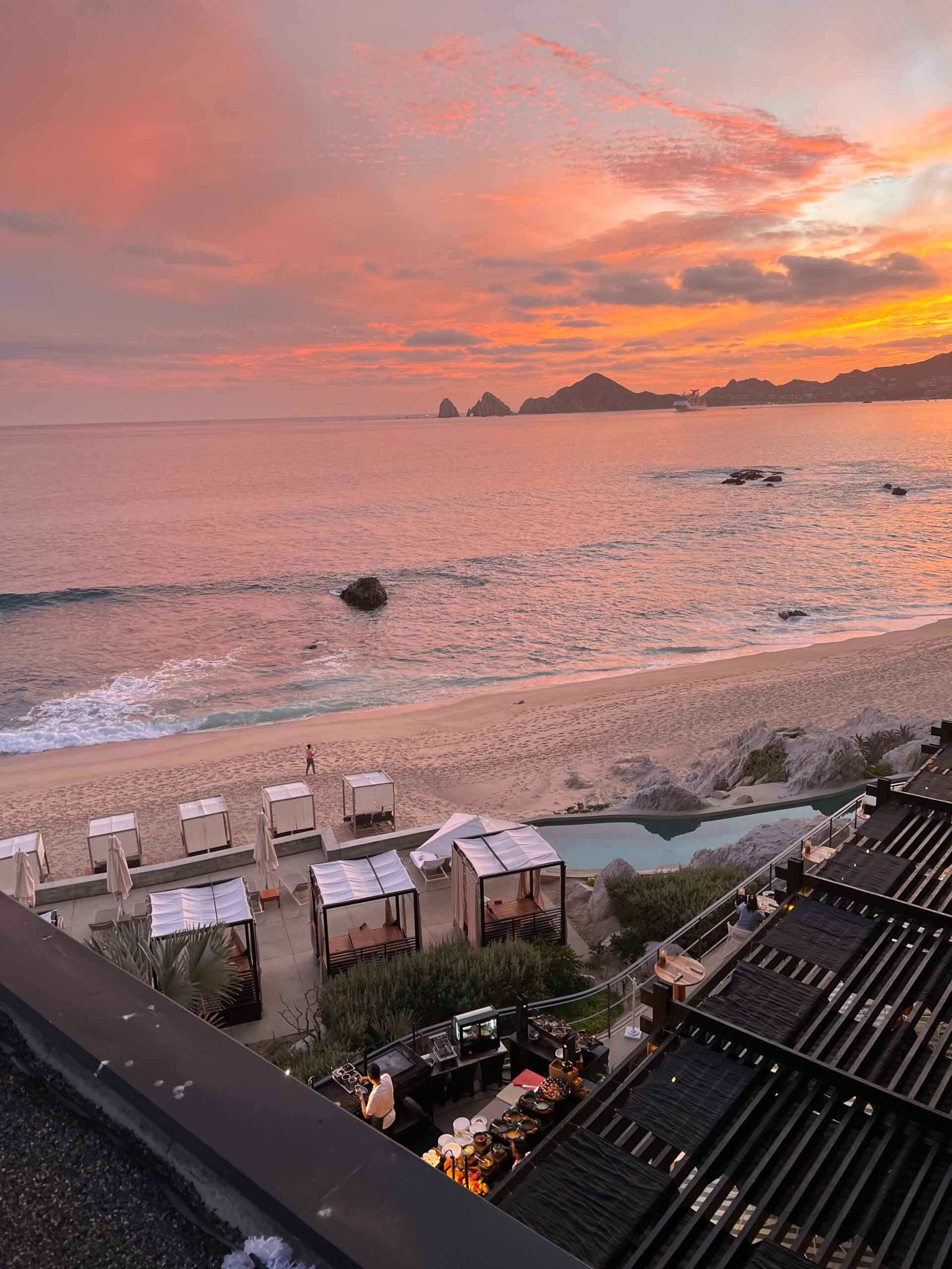 sunset views from our room at The Cape, a Thompson Hotel in Cabo San Lucas, Mexico #travel #beaches #sunsetviews