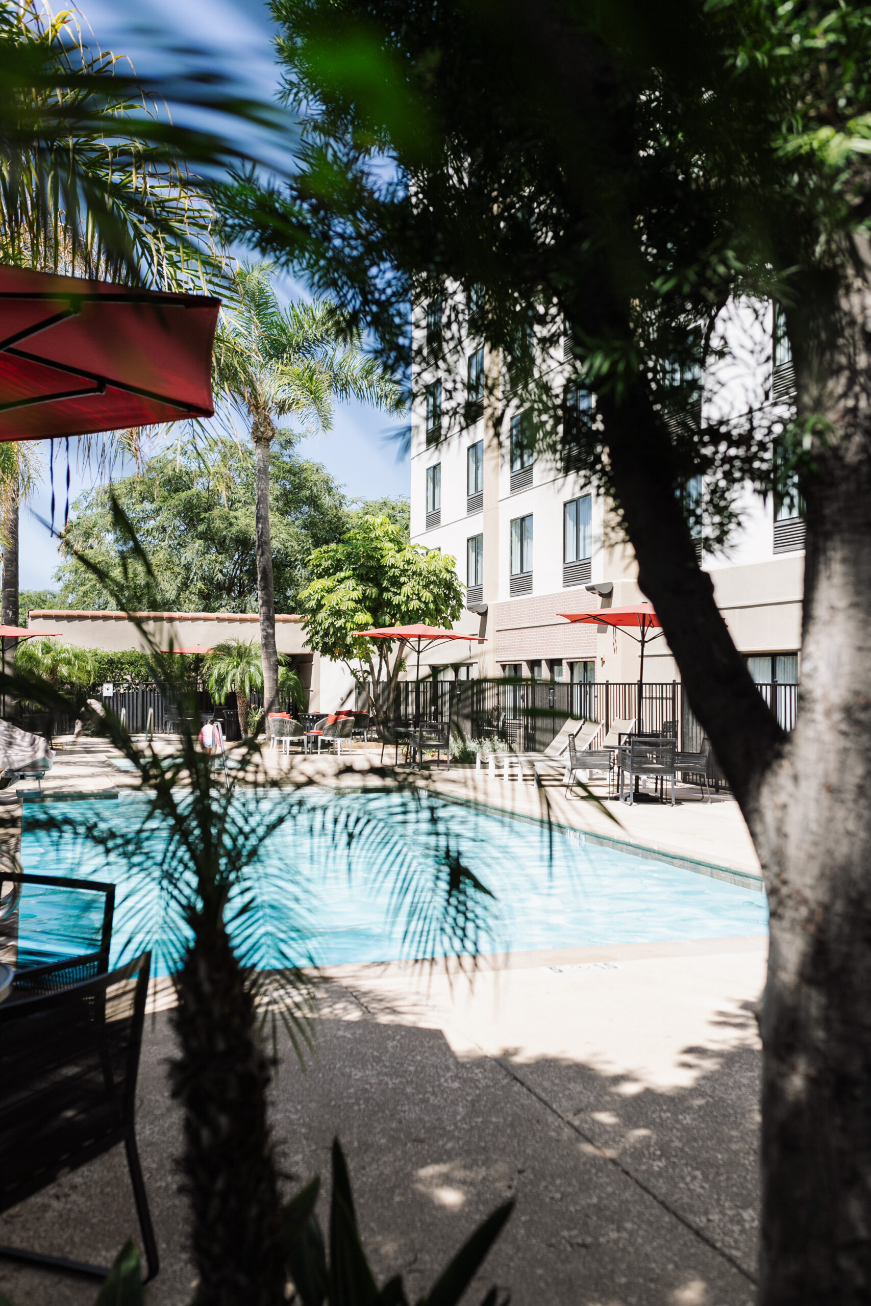 pool area at the Hampton Inn & Suites Anaheim/Garden Grove for your Disneyland vacation