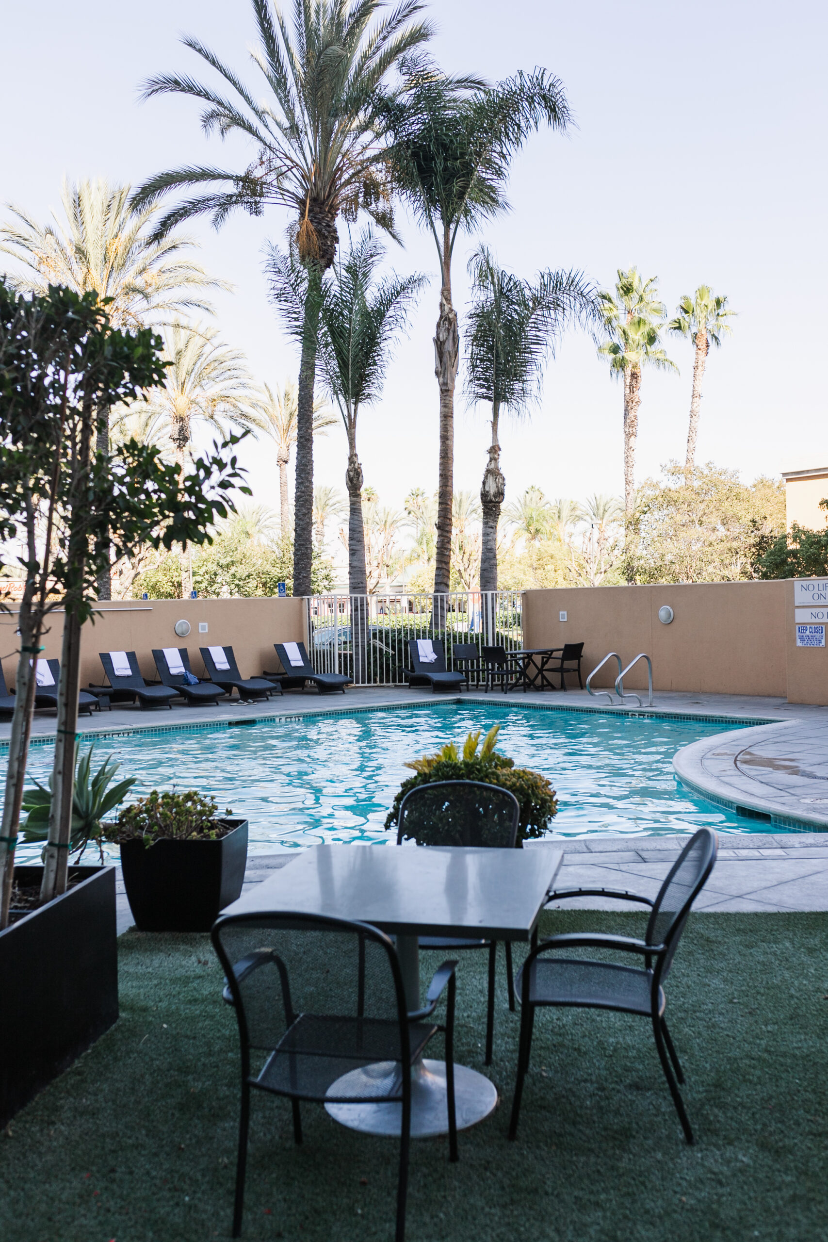 beautiful shaded pool area for an after-park dip at the Anaheim Marriott Suites