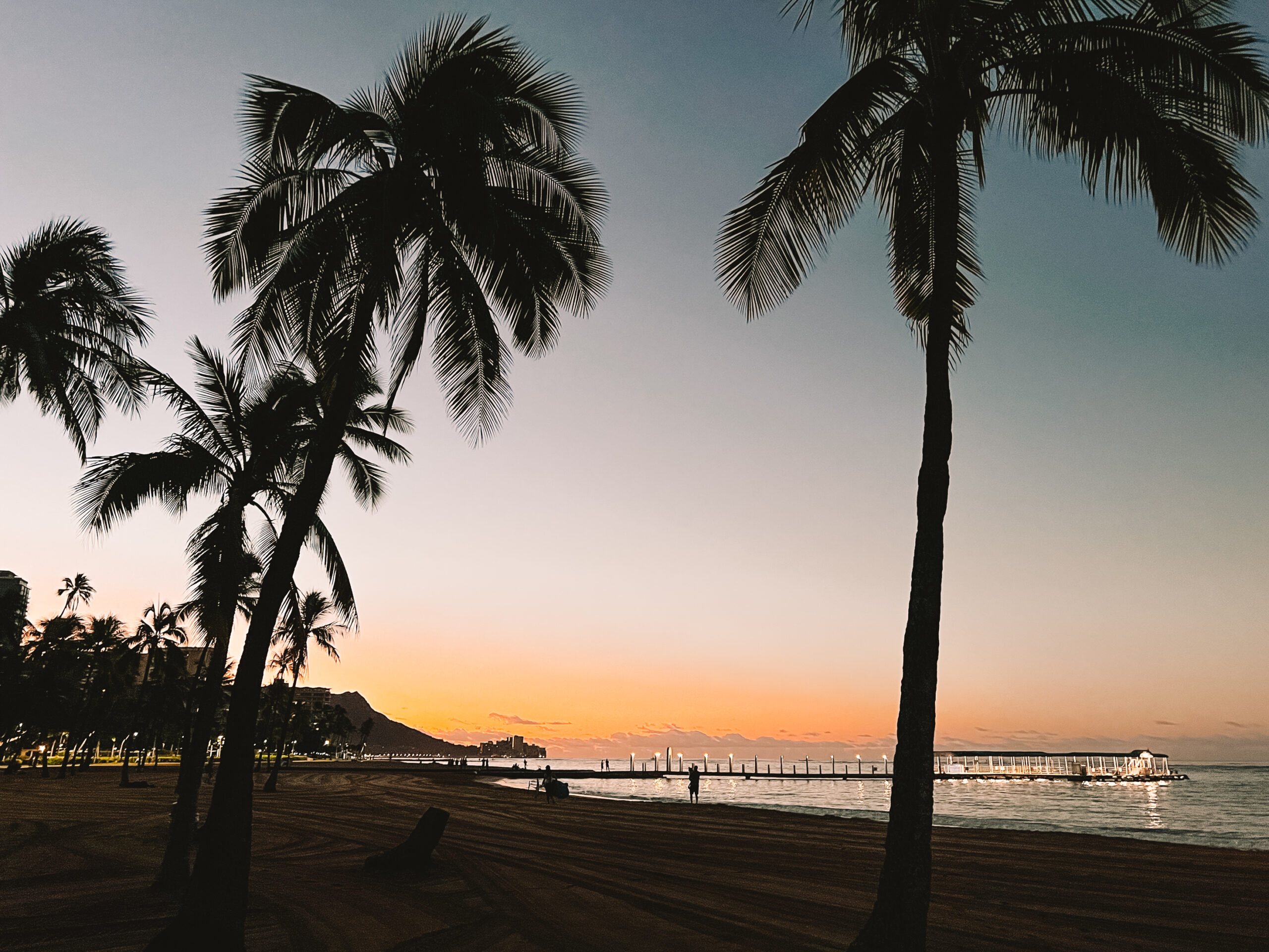 Waikiki Beach at sunrise in Oahu, Hawaii where morning runs were magical!