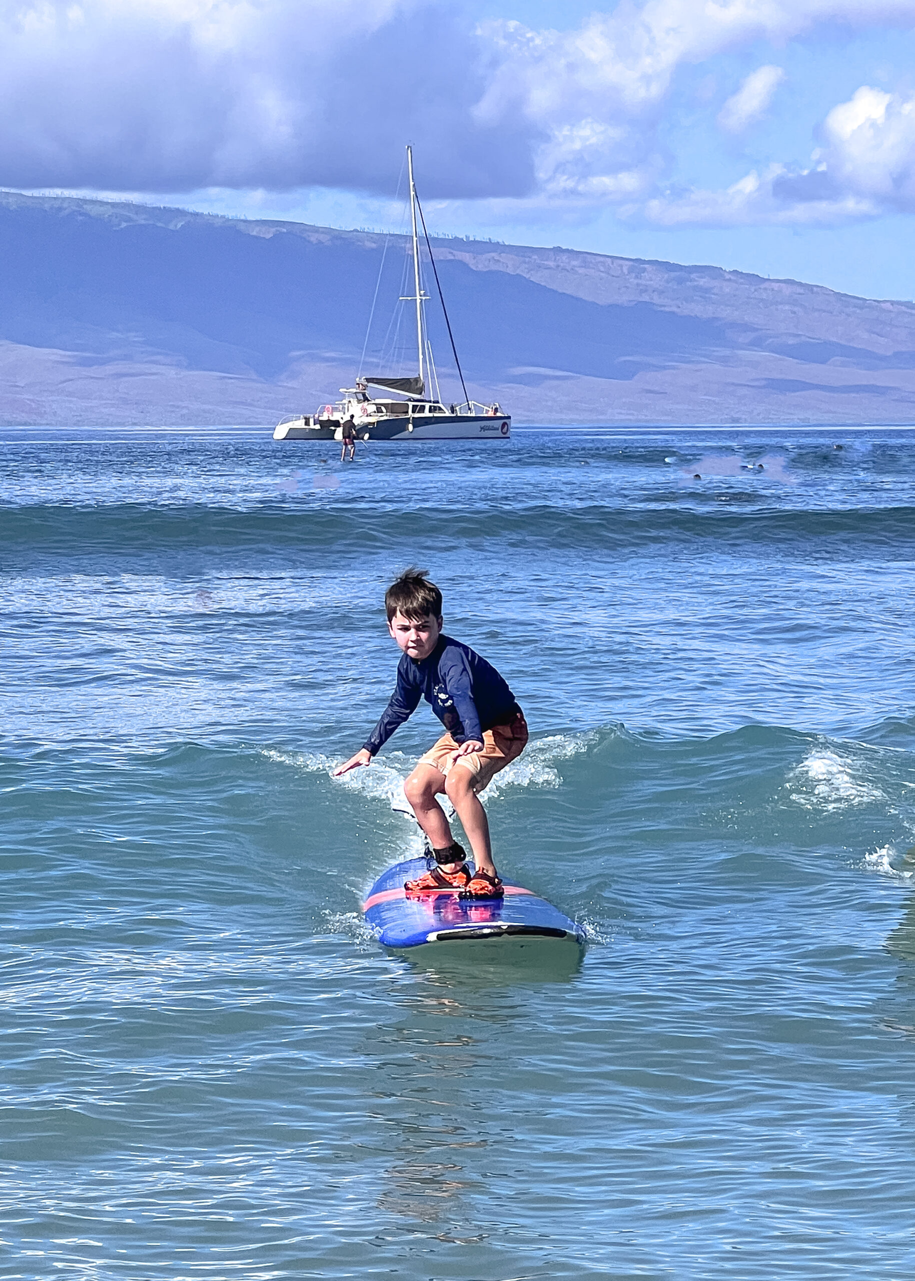 getting up on a surf board for the first time at 7 years old! #theldltravels #surflessons