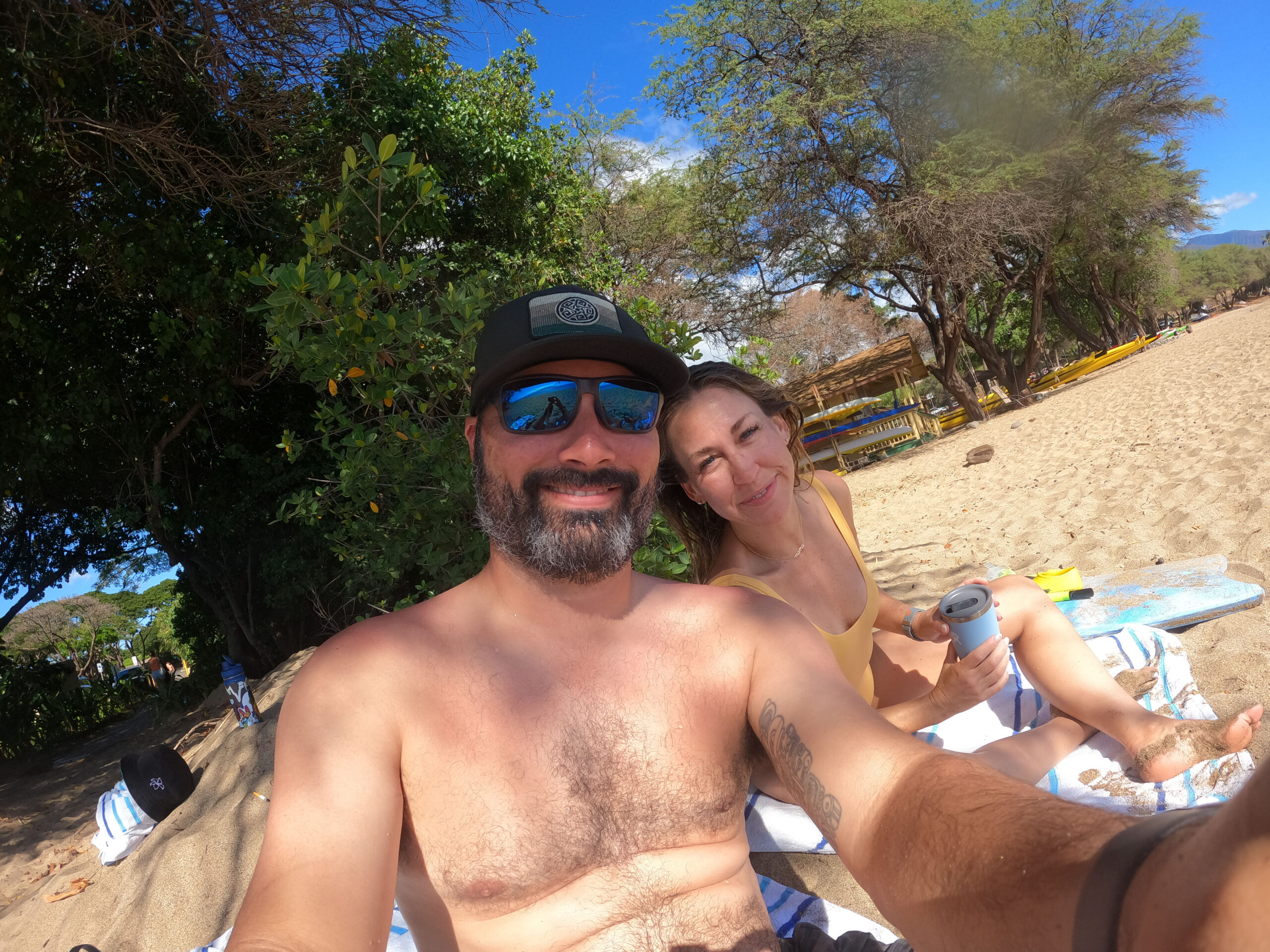 enjoying some beach time right of our propety in Maui at the Hyatt Regency #theldltravels #familytravel #maui