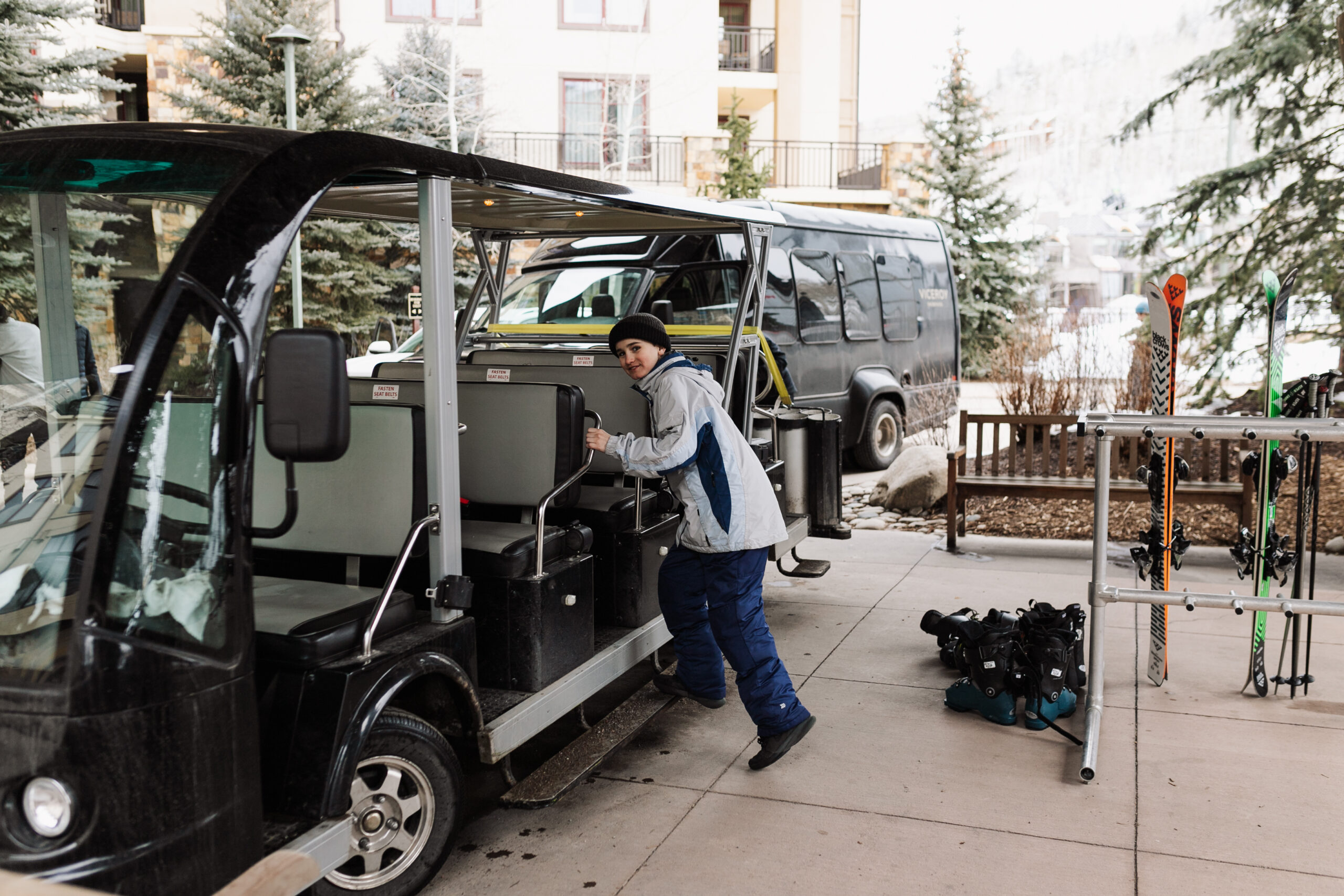 take the "luge" to get anywhere in Snowmass village, if you don't feel like walking! everything is at your fingertips when you stay at the #viceroysnowmass #luxurytravel #skivacation