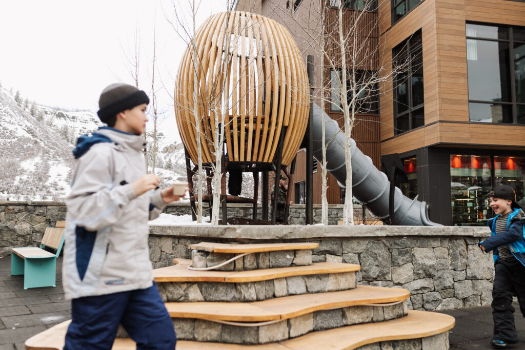 outdoor playgrounds abound on the snowmass base village. plenty to do both for skiiers and non-skiiers alike is part of what makes snowmass it for your next ski trip #winterdestinations #theldltravels