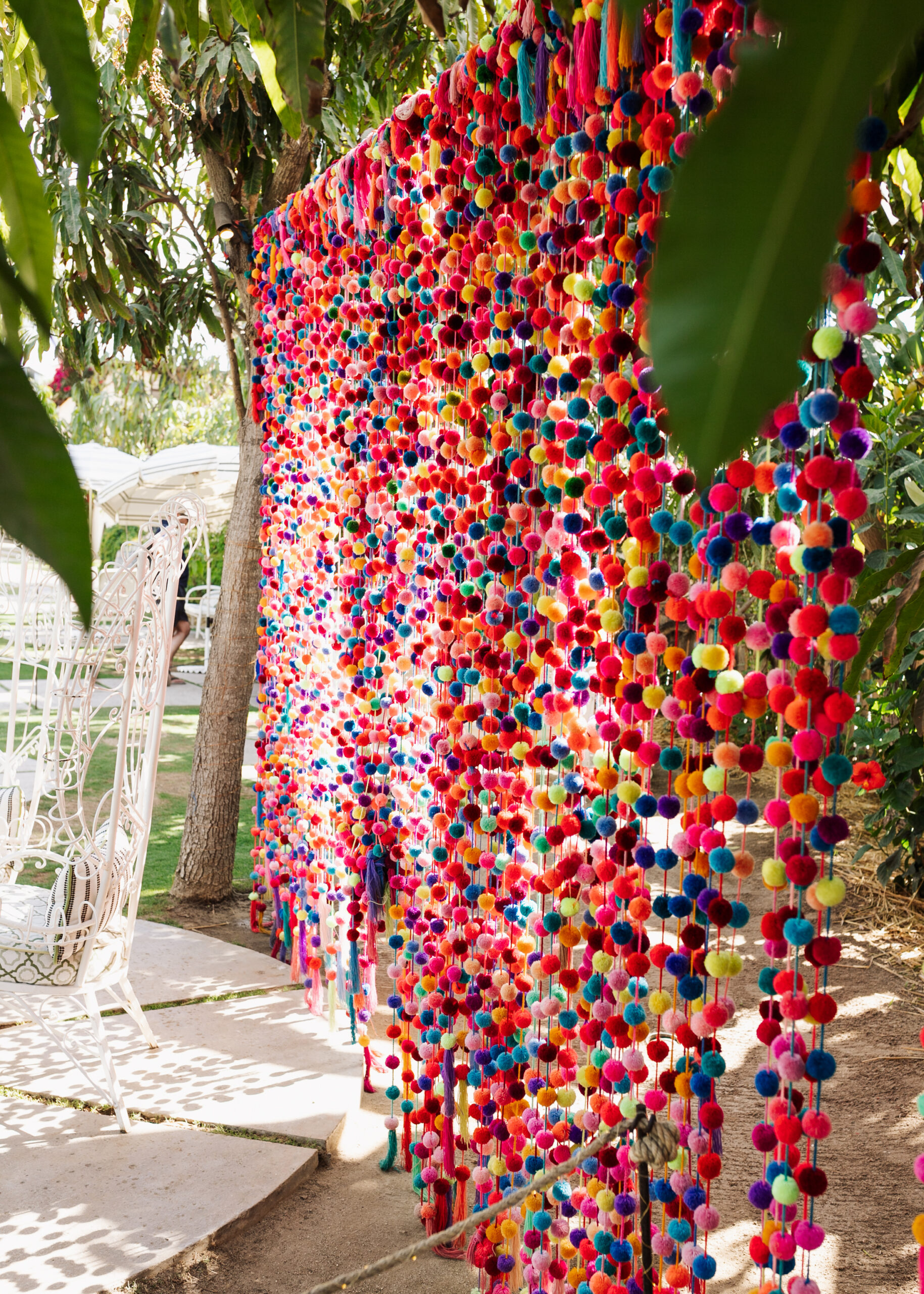 I love all the colors everywhere in Cabo! this pretty pom pom scene taken at Flora Farms