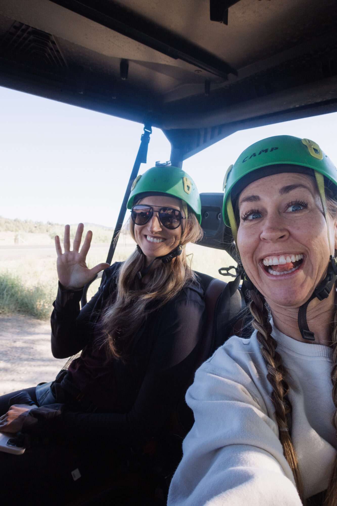 the UTV ride to our rappelling tour from the mom's view