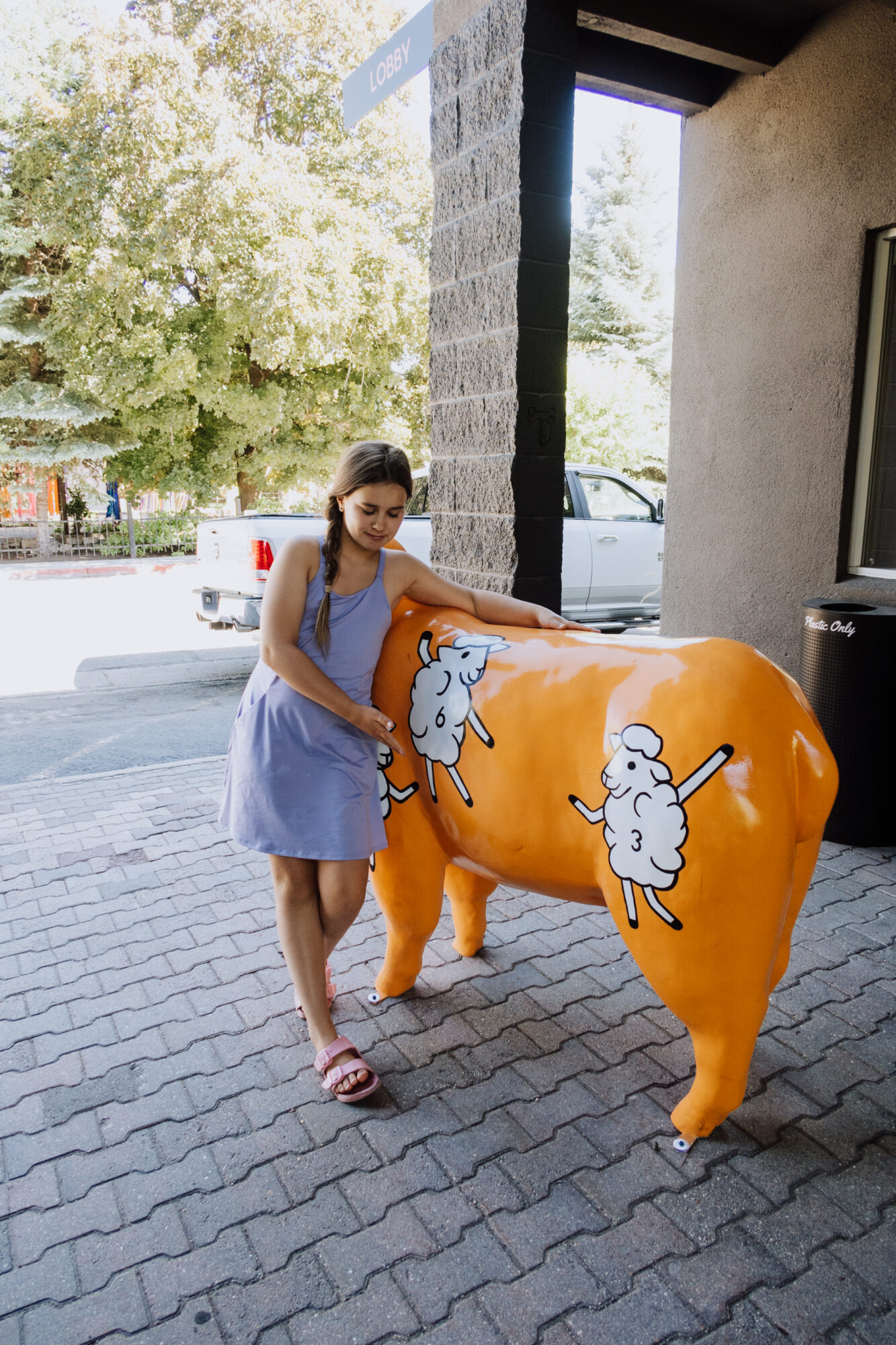 these colorful sheep all over the hotel ketchum property were so cute! #familyadventure #ketchum #southeridaho